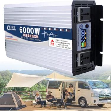 Imagem de Inversor De Onda Senoidal Pura 3000w/4000w/5000w/6000w/7000w/8000w Dc 12v Para Ac 240v Conversor Com Tomadas & Display Led Para Uso Doméstico De Carro De Caminhão, 12V, 7000W