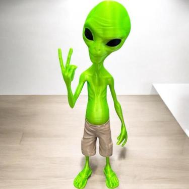 Imagem de Boneco Et Alienígena Extraterrestre Bermuda Chinelo 20cm - FLEX3D