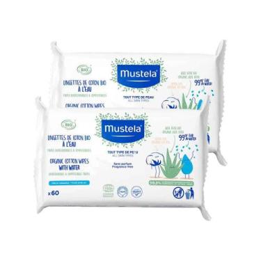 Imagem de Kit 2 Toalhas Umedecidas Mustela Compostáveis Sem Perfume 60 Unidades