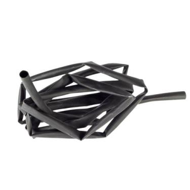 Imagem de Tubo Espaguete Termo Retrátil Conduite 3,2mm Com 1 Metro Preto Macarrã