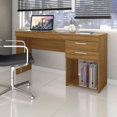 Imagem de Mesa para Escritório Home 2 Gavetas Freijó - Pnr Móveis, Marrom, Moder