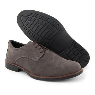 Imagem de Sapato Oxford Masculino Casual em Couro Camurça – Estilo Clássico - Conforto Moderno - Dia a Dia - Trabalho - Eventos Sociais | Elegância e Versatilidade (Cinza, BR, Adulto, Numérico, 39)