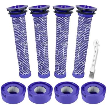 Imagem de Kit de substituição de filtro de vácuo para aspirador de pó V7, V8 Animal e V8 Absolute Cordless Vacuum, 4 pré-filtros, 4 filtros de pinos, substitui peças # 965661-01 e 967478-01