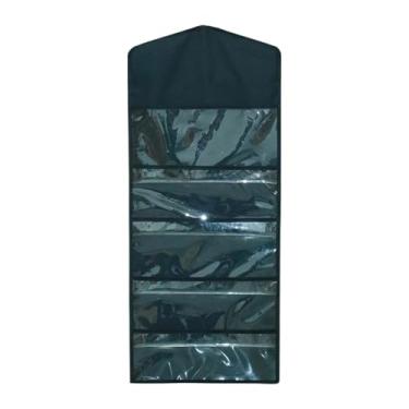 Imagem de Vaveren Suporte para embrulho de papel de presente pendurado, vários bolsos, armário prático atrás da porta, organizador de sacolas de presente