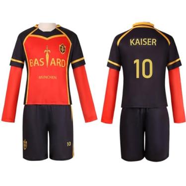 Imagem de Fantasia de cosplay masculina Isagi Yoich para adultos, cosplay, alemã, futebol, jersey, casual, roupa esportiva, dia das bruxas