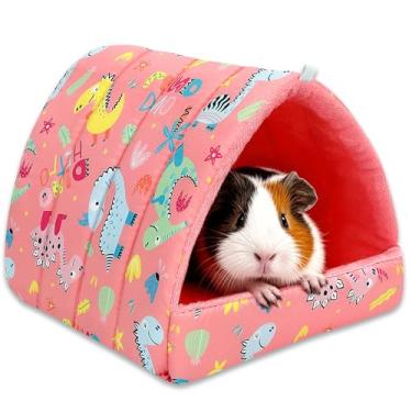Imagem de UPINS Cama de porquinho da índia, esconderijo de porquinho-da-índia, lavável, acessórios para gaiola de animais pequenos para coelhos anões, chinchilas, hamsters, ouriços, furões, dragões barbudos e