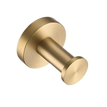 Imagem de Conjunto de banheiro em aço inoxidável dourado escovado - Suporte para toalhas de parede, suporte para papel higiênico, acessórios de qualidade para banheira e lava-louças (gancho para roupão ind