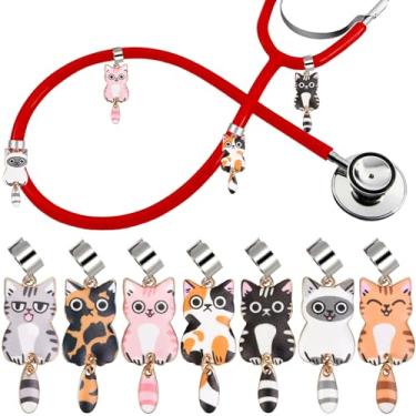Imagem de Dexspoeny Peças De Pingentes Estetoscópio Para Mdf Littmann, Acessórios Personalizados Gato Fofo, Ajustáveis, Adequados Enfermeiras, Médicos E Profissionais Saúde