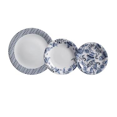 Imagem de Serviço de Baixela 12 Peças em Porcelana, Modelo Voyage Coup, Redondo, Decoração Tamandaré, Porcelana Schmidt