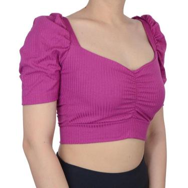 Imagem de Blusa Feminina LZT Cropped Ribana Rosa Fucsia - 8054-Feminino