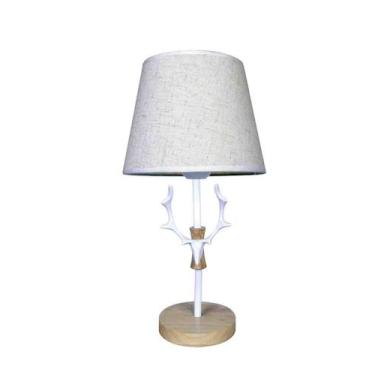 Imagem de kit Casal 2 Abajur Luminária Branca De Mesa 43cm Bivolt 110/220v - Gic