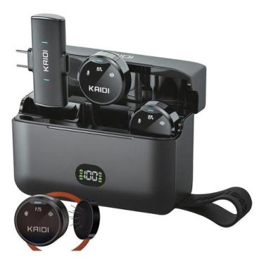 Imagem de Microfone Lapela Kaidi Tipo C Sem Fio p/ Android Áudio Limpo e Captaçã