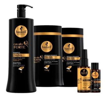 Imagem de KIT Haskell Cavalo Forte Shp 2 Máscaras 900g Complexo Selante