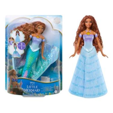 Imagem de Boneca Disney A Pequena Sereia Ariel Transformação - Mattel, Azul Clar