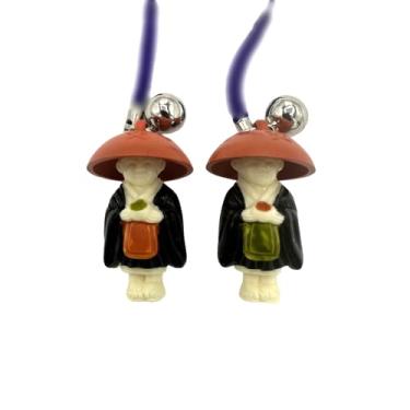 Imagem de SÖPÖSÖPÖ Pingente de monge Takuhatsu – 2 peças x 11 cm conjunto de empregada doméstica no Japão, presente de lembrança de estilo japonês fofo