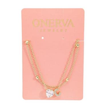 Imagem de Tornozeleira feminina banhada a ouro 14K – Pulseira de tornozelo em camadas delicadas à prova d'água com pingente de coração de zircônia cúbica – Joia ajustável para os pés de verão, One Size, Aço