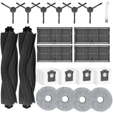 Imagem de Kit de acessórios para aspirador de pó Dreame L10s Pro Ultra Heat / L10s Ultra Gen 2/X30 Ultra, 2 escovas principais, 4 filtros HEPA, 4 esfregões, 4 sacos de vácuo, 6 escovas laterais, 1 escova de
