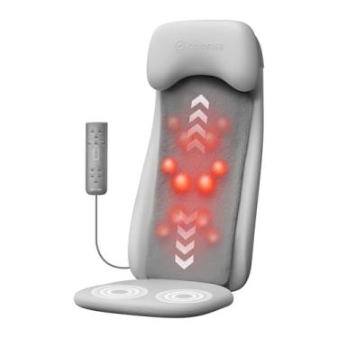 Imagem de COMFIER Massageador De Costas Shiatsu Com Calor, Cadeira De Massagem De Amassamento De Tecidos Profundos Com Vibração, Almofada De Assento De Massagem Shiatu 2D/3D, Almofada De Cadeira De Massagem D