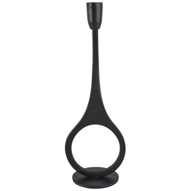 Imagem de Mikasa Suporte de vela circular de metal preto, 12 x 10 x 40 cm