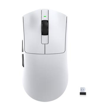 Imagem de KYSONA Mouse para jogos sem fio Jupiter SE, sensor óptico de 26000 DPI, ultraleve 46G, vida útil da bateria de 300 horas, 5 botões programáveis para PC/Mac/laptop, branco