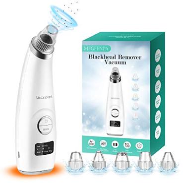 Imagem de Removedor de cravos aspirador de pó, extrator de comedone de poros faciais MEGFENPA Acne Pimple Whitehead Zit Cleaner Electric Blackhead Suction Removal Tool with Hot Compress USB