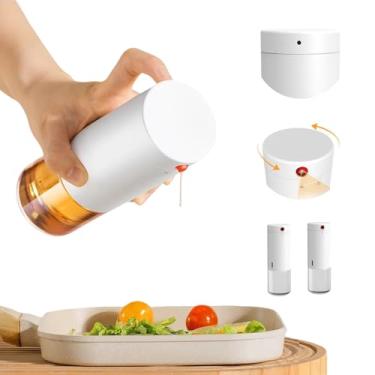 Imagem de LAMASED Conjunto de garrafas dispensadoras de óleo de vidro - 2 pacotes de 280 ml - Dispensador de óleo de cozinha reutilizável para azeite, vinagre e molho de salada, com controle de fluxo (2 branco)