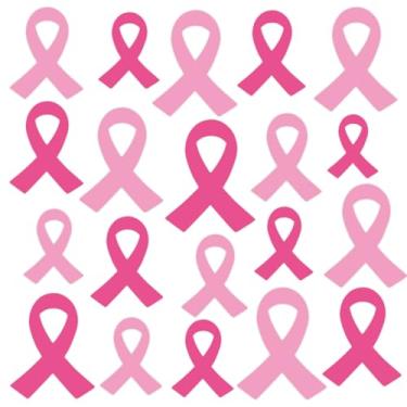 Imagem de JarThenaAMCS 20 peças de ímãs de geladeira de conscientização do câncer de mama fita rosa adesivos magnéticos 2 cores para decoração mundial de mês de prevenção do câncer de mama