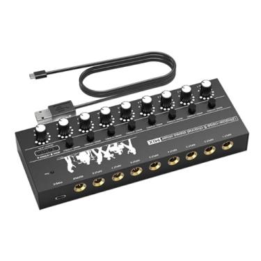 Imagem de Colaxi Mini mixer de áudio, mixer de linha para submixagem, profissional, portátil, baixo ruído, estéreo/mono para computador, telefone, alto-falante, palco, 8 Canais