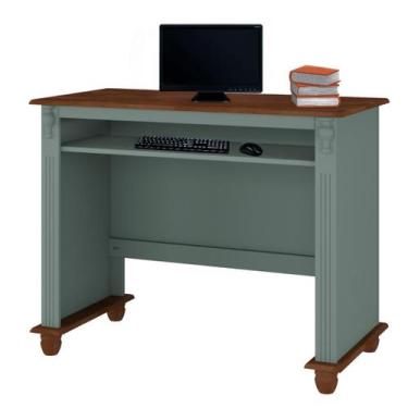 Imagem de Escrivaninha de Madeira com Porta Teclado e Pés Torneados - Meyer Móve