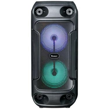 Imagem de Caixa de Som Portátil Slim Black Bluetooth Com Led Recarregável 80W - 