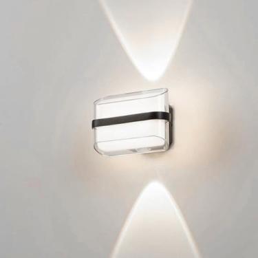 Imagem de Arandelas de parede LED externas modernas de alumínio IP65 à prova d'água lâmpadas de parede alimentadas pela rede elétrica para cima e para baixo iluminação jardim interior/exterior porta da frente