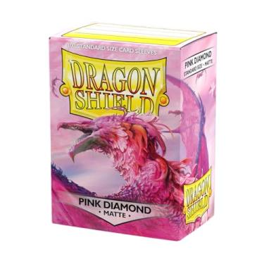 Imagem de Dragon Shield Standard Size Sleeves – Matte Pink Diamond 100CT - Card Sleeves are Smooth & Tough - Compatible with Pokemon, Yugioh, & Magic The Gathering Card Sleeves – MTG, TCG, OCG