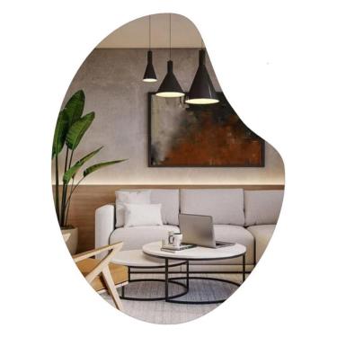 Imagem de Espelho Decorativo 60x50 De Parede Para Banheiro E Lavabo