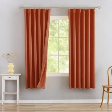 Imagem de DONREN Cortinas blackout plissadas com abas traseiras 101,6 cm L x 160 cm C