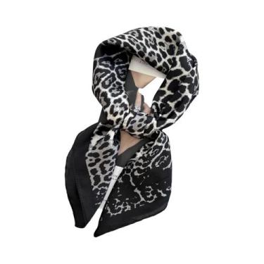 Imagem de Lenço Quadrado Feminino De Cetim Macio 70x70cm, Imitação De Seda, Moda