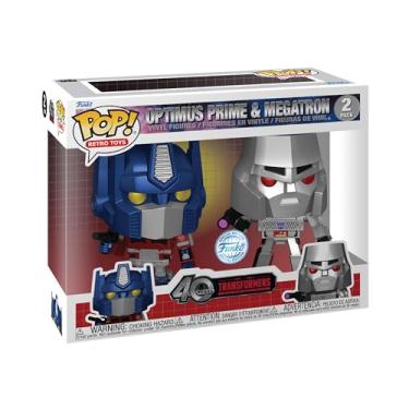 Imagem de Funko Pop! Transformers: Generation 1 Metallic Optimus Prime and Megatron Vinyl Figure 2-Pack, 4.9 and 4.7-inches, 81967