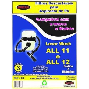 Imagem de Kit c/9 Sacos Descartáveis Aspirador Lavor Wash ALL11 / ALL12 - Oripla