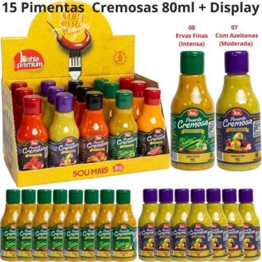 Imagem de Molho Pimenta Cremosa Display Bahia Pemium 80ml Mix Com 15 (escolha os