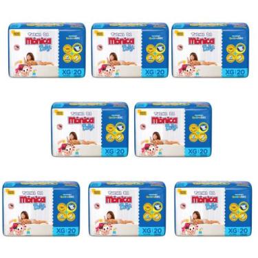 Imagem de Kit Fralda Turma da Mônica Baby Jumbo  - Tam XG - 160 Fraldas - ATACAD