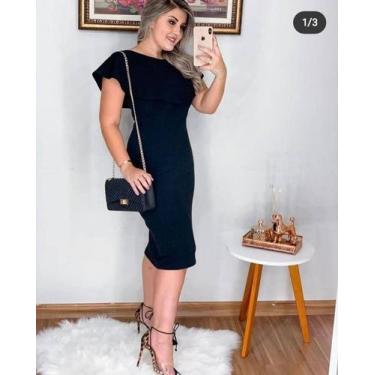 Imagem de Vestido Plus Size Babado Na Gola Moda Feminina Evangélica - Miss Flowe