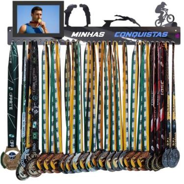 Imagem de Porta Medalha BMX+JUDO+NATAÇÃO Porta Retrato 61cm - QUADRO DE MEDALHA
