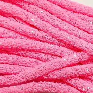 Imagem de Tubo de paetê 4,5 mm (1 metro) - LADEIRA, ROSA CHICLETE