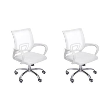 Imagem de Kit 2 Cadeiras para Escritório Diretor Tela Mesh com Relax Tok 3310 Branco