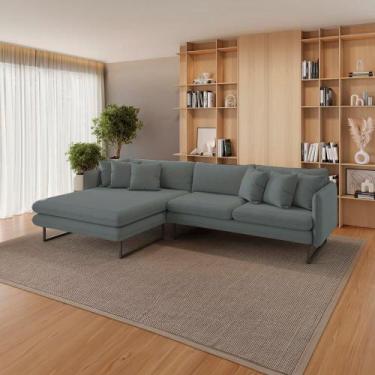Imagem de Sofá Jade com Chaise Lateral Esquerda 2,84M em linho - Blossom Casa, G