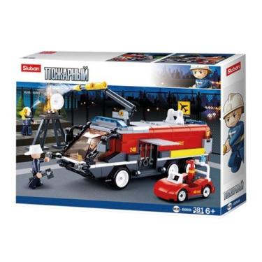 Imagem de Brinquedo de Construir Cubic Bombeiros Resgate no Aeroporto 381 Peças 