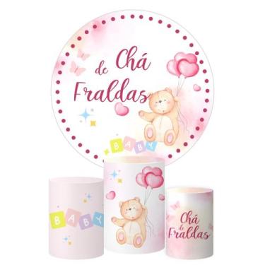 Imagem de Trio Capa Cilindro + Painel Redondo Chá de Fralda - Decorando e Grudan