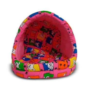 Imagem de Cama para Cachorro Iglu Caminha de Cachorro Cama Pet Cão e Gato - Toca Pet Tunel Almofada Pet (ROSA,PEQUENO)