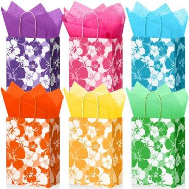 Imagem de Bolsa de lembrancinhas Teling Hibiscus com tema havaiano, 36 unidades