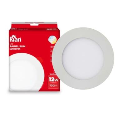 Imagem de Kian - Luminária Led Painel/Plafon Slim Redonda Sobrepor 6W 3.000K Branca Quente Bivolt