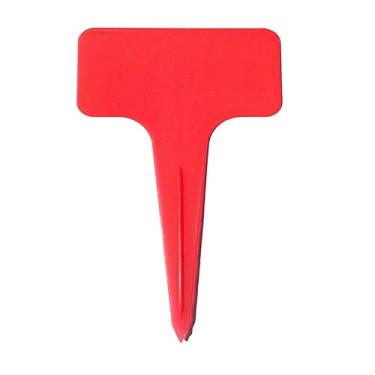 Imagem de aqxreight 20pcs T Em Forma de Plástico Marcadores de Plantas para Gramado de Berçário de Jardim Com Cores Vibrantes e Design à Prova de Ferrugem (Vermelho)
